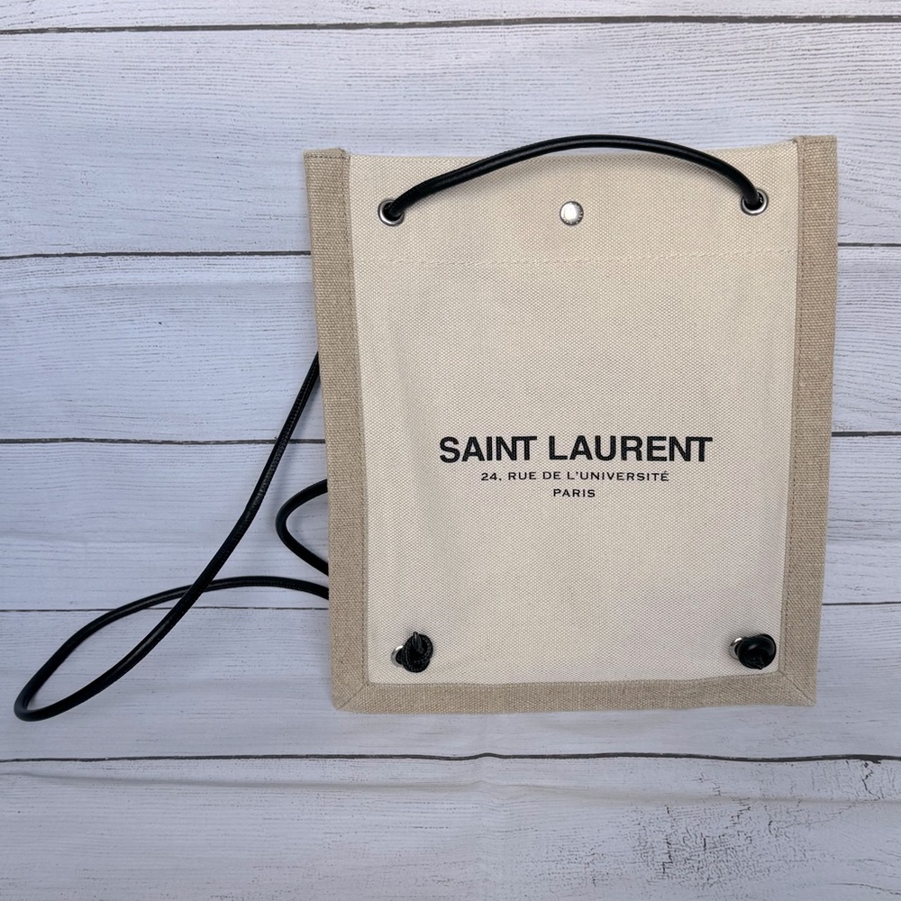 Saint Laurent Linen Rive Gauche Backpack